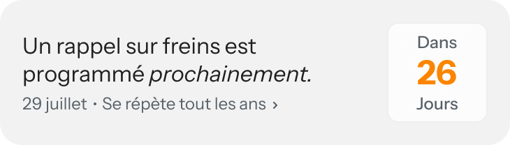 Illustration d'un rappel depuis l'application